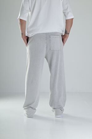 Boyalı Gri Oversize Eşofman