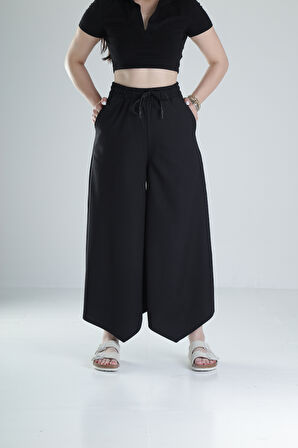 Bürümcük Kumaş Oversize Ok Paça Pantolon
