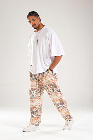 Etnik Desenli Amazon Baggy Pantolon