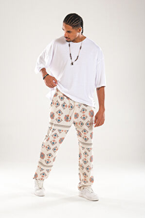 Etnik Desenli Baggy Pantolon