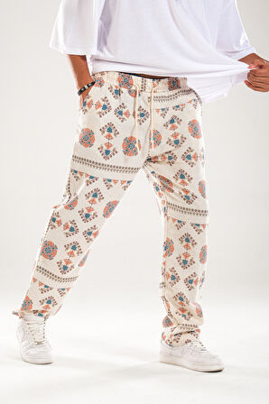 Etnik Desenli Baggy Pantolon