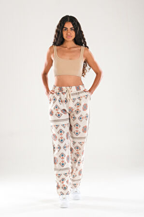 Etnik Desenli Baggy Pantolon