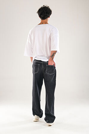 Premium Baggy Siyah Kot Pantolon