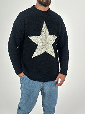 Yıldız Desenli Erkek Peluş Sweat