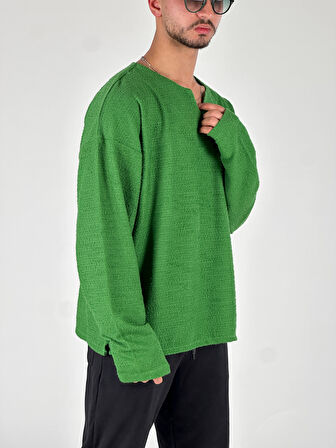 Tasarım Yeşil Erkek Sweatshirt COC1057