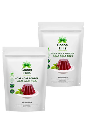 Cocos Hills Agar Agar Powder Agar Agar Tozu 100 Gram X 2 ADET