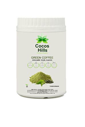 Cocos Hills Ground Green Coffee Öğütülmüş Yeşil Kahve 1500 gram