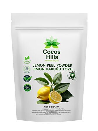 Cocos Hills Lemon Peel Powder Pure Limon Kabuğu Tozu Katkısız 50 gram