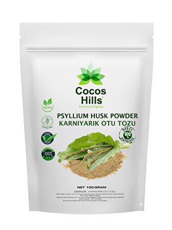 Cocos Hills Psyllium Husk Powder Pure Karnıyarık Otu Tozu Katkısız 100 Gram