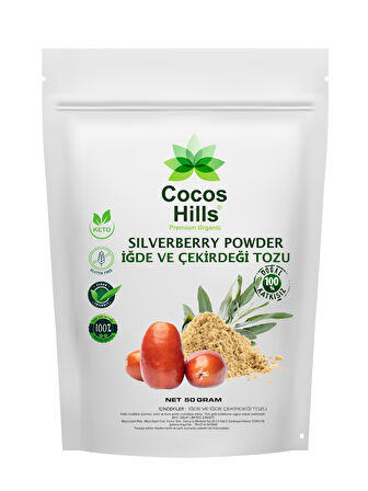 Cocos Hills Silverberry Powder Pure Iğde Ve Iğde Çekirdeği Tozu Katkısız 50 gram