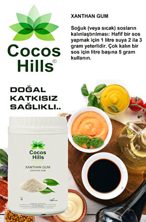 Cocos Hills Xanthan Gum Gluten Free ( Glütensiz Ksantan Gam ) 1.000 Gram