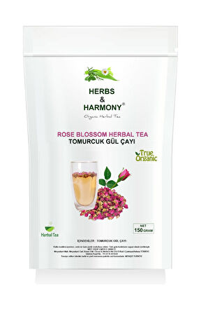 Herbs & Harmony Rose Blossom Herbal Tea Tomurcuk Gül Bitki Çayı 150 gram