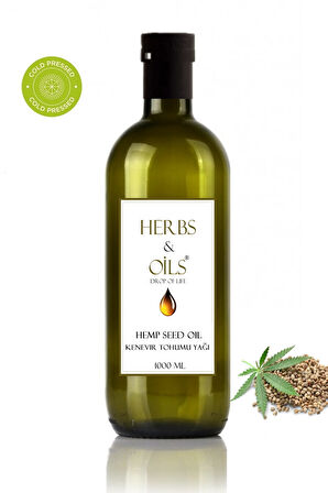 Herbs & Oils Hemp Seed Oil  Kenevir Tohumu Yağı 1000 ML