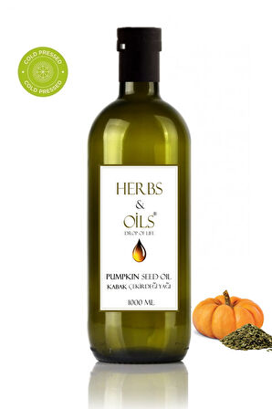 Herbs & Oils Pumpkin Seed Oil Kabak Çekirdeği Yağı 1000 Ml