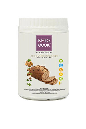 KetoCook Ketojenik Ceviz Unu Yoğun Ekmek Karışımı ( Walnut Based Ketogenic Bread Flour ) 1.000 Gram