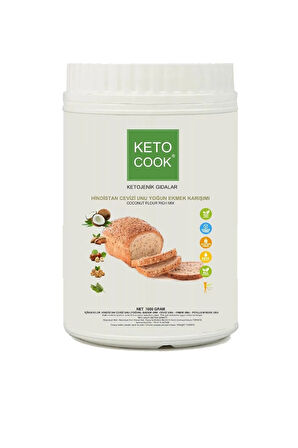 KetoCook Ketojenik Hindistan Cevizi Unu Yoğun Ekmek Karışımı (COCONUT BASED KETOGENİC BREAD FLOUR) 1000 gram
