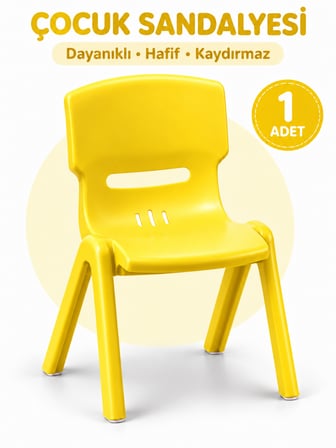 Beylini Çocuk Sandalyesi Anaokulu Kreş Kurs Mini Tabure Dayanıklı Rahat Plastik