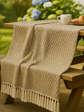 BEYLİNİ Çok Amaçlı Örtü Koltuk Çekyat Kilim Yatak Piknik Örtüsü Zemin Kaplama Yıkanabilir Saçaklı 170x200 CM
