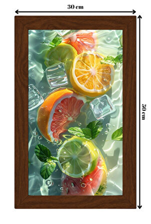SERAMİK ÜZERİNE AHŞAP ÇERÇEVELİ 30x50cm TABLO NO:43