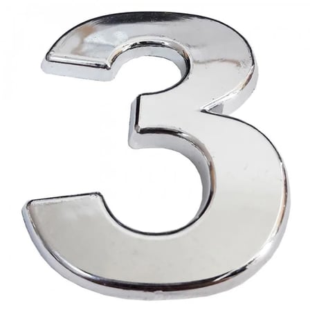 Cemax Krom Yapışkanlı 3 Rakamı 5 Cm
