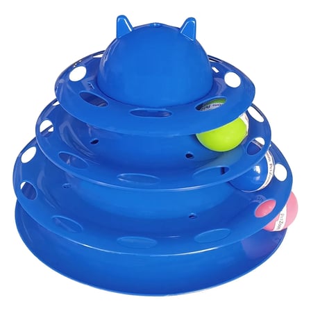 3 Katlı Kedi Oyuncağı Kedi Başlıklı Toplu Kule 18-23 Cm Mi
