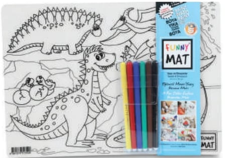 Funny Mat - Uzay Ve Dinozorlar 6'Lı Kalem Hediyeli 25 x 35 cm