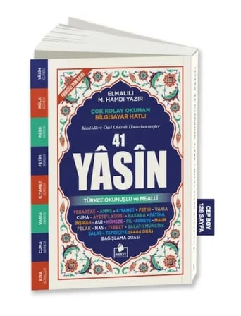 41 Yasin Biisayar Hatlı Tükçe Okunuşlu ve Mealli Cep Boy