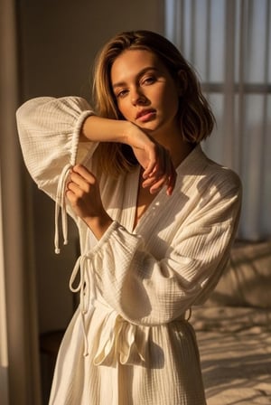 Yeni Sezon Müslin Kimono - Bağlamalı kol detayı, Lüks Oversize Kadın Kimono - OEKO-TEX sertifikalı kumaş