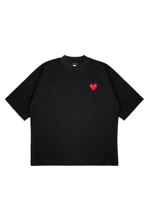 Unisex Oversize COMME DES GARÇONS BASIC Baskılı Boxy Fit Kalın Kumaşlı (240gsm) T-shirt
