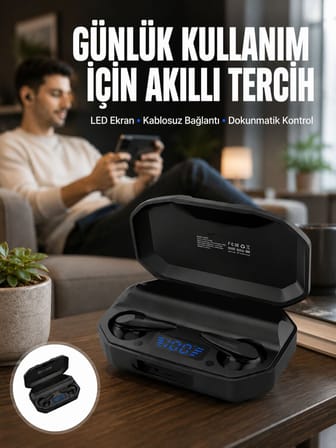 Kulak İçi Bluetooth Kulaklık Rgb Işıklı Çift Mikrofonlu iOS/Android Uyumlu BT