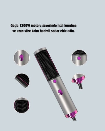 Profesyonel İyon Teknolojili Sıcak Hava Fırçası