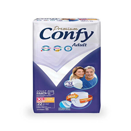 CONFY EMİCİ KÜLOT HASTA BEZİ EXTRA BÜYÜK(XL) 22'Lİ 4 PAKET 