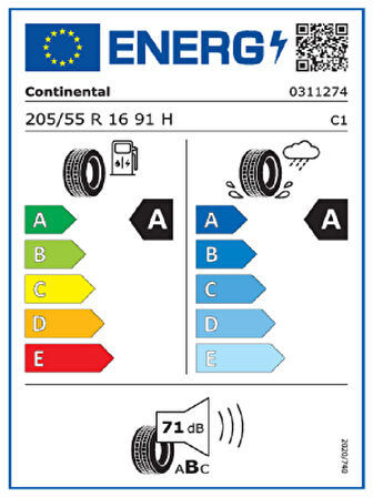 Continental 205/55R16 91H EcoContact 6 Oto Yaz Lastiği (Üretim Yılı: 2024)