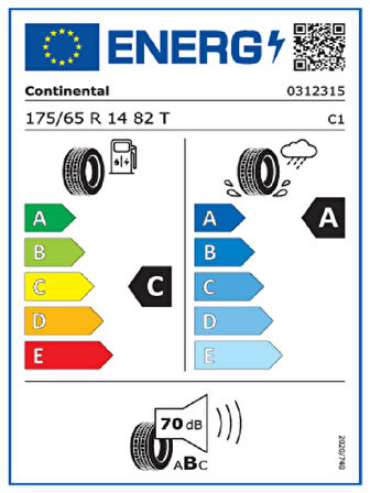 Continental 175/65R14 82T UltraContact Oto Yaz Lastiği (Üretim Yılı: 2025)