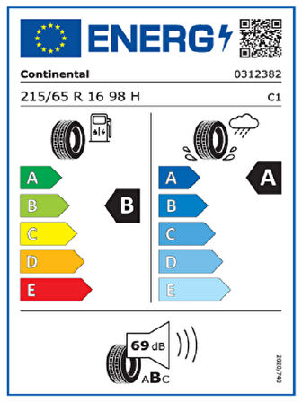 Continental 215/65R16 98H UltraContact Oto Yaz Lastiği (Üretim Yılı: 2025)