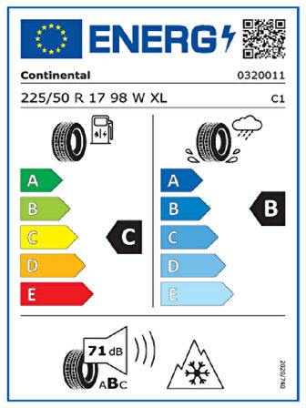 Continental 225/50R17 98W XL FR AllSeasonContact 2 Oto 4 Mevsim Lastiği(Üretim Tarihi: 2024)