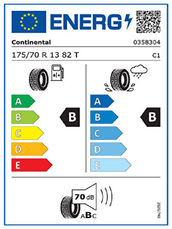 Continental 175/70R13 82T EcoContact 6 Oto Yaz Lastiği (Üretim Yılı: 2025)