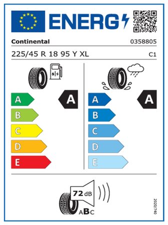 Continental 225/45R18 95Y XL EcoContact 6 J Oto Yaz Lastiği (Üretim Yılı: 2023)