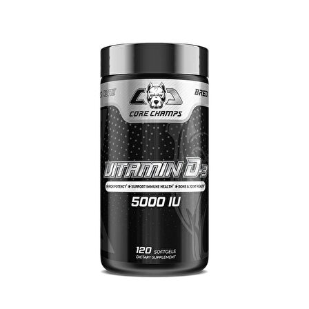Core Champs Vitamin D3 5000 IU 120 Softgels - By Kai Greene
