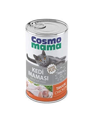 COSMO MAMA YETİŞKİN TAVUK ETLI KEDI KONSERVE MAMASI 24 ADET X 415 GR