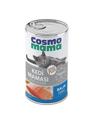 COSMO MAMA YETİŞKİN BALIK ETLI KEDI KONSERVE MAMASI 12 ADET X 415 GR