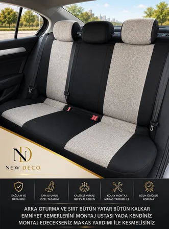 Citroen C-Elysee Uyumlu Oto Koltuk Kılıfı Tam Set Airbag Uyumlu 4 Mevsim Cotfit Serisi