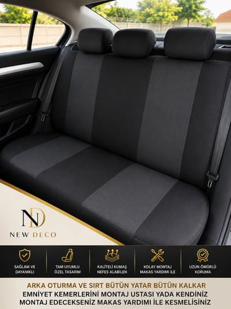 Hyundai İ30 Uyumlu Oto Koltuk Kılıfı Tam Set Airbag Uyumlu 4 Mevsim Cotfit Serisi
