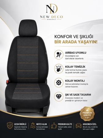 Nissan Navara Pickup 2016-2019 Uyumlu Oto Koltuk Kılıfı Tam Set Airbag Uyumlu 4 Mevsim Cotfit Serisi