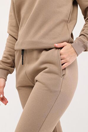 Kadın Sütlü Kahve Jogger Eşofman Altı