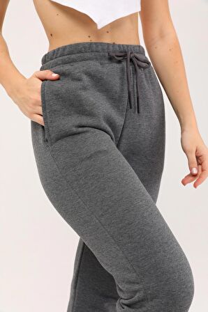Kadın Antrasit Melange  Jogger Eşofman Altı