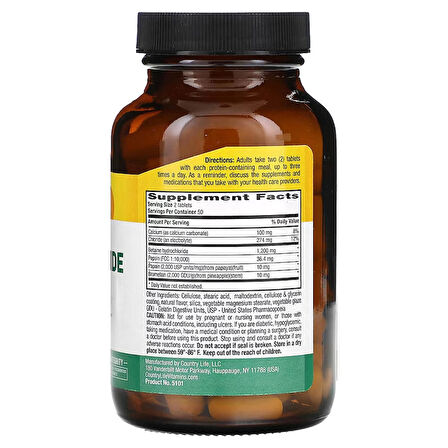 Country Life Betaine Hydrochloride with Pepsin Digestive Health 600mg 100 Tablet