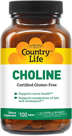 Country Life Choline Nerve Health 266 mg 100 Tablet