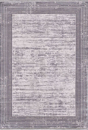 Artemis Halı Couture 00839E Gri Krem Çerçeve Desenli İpek Halı