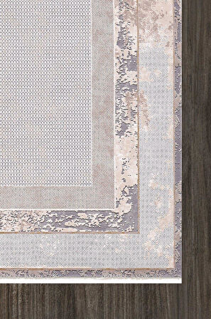 Artemis Halı Couture 00930A Gri Gold Çerçeveli Eskitme İpek Halı